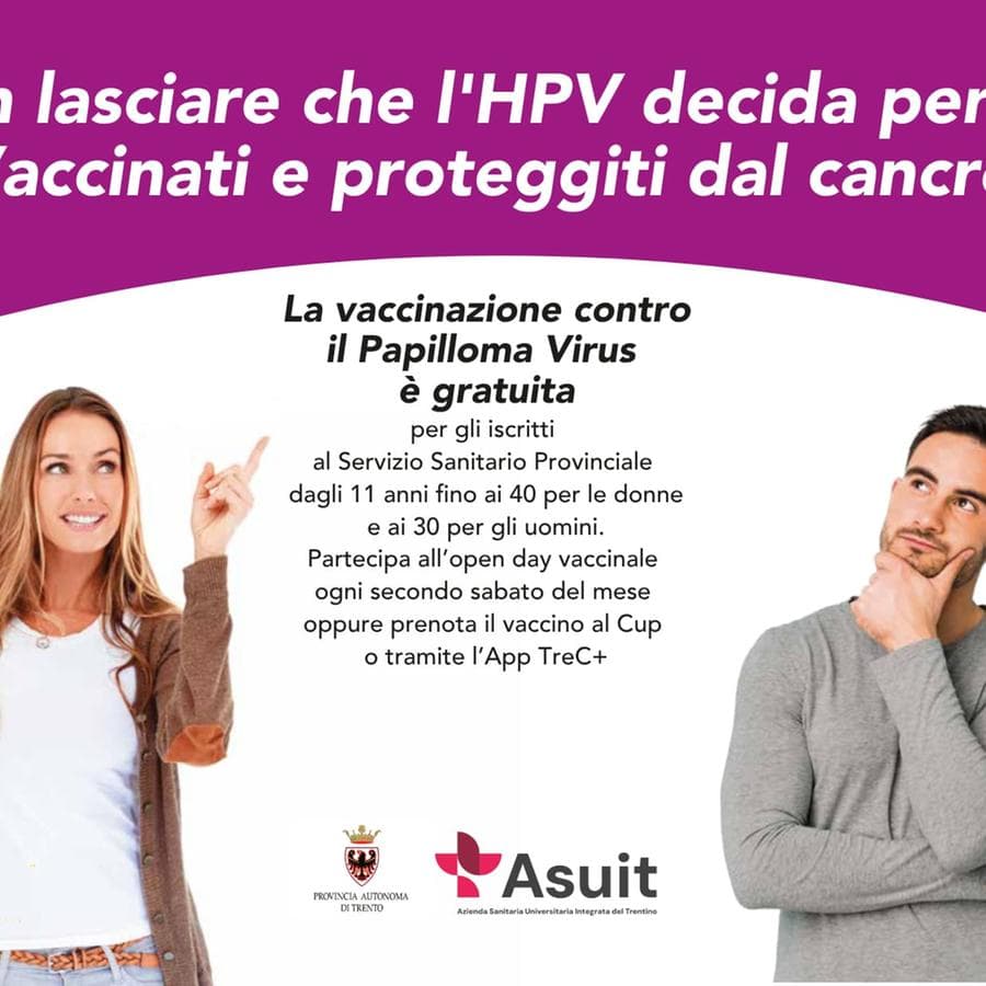 Hpv: ecco le vaccinazioni ad accesso libero in Trentino 