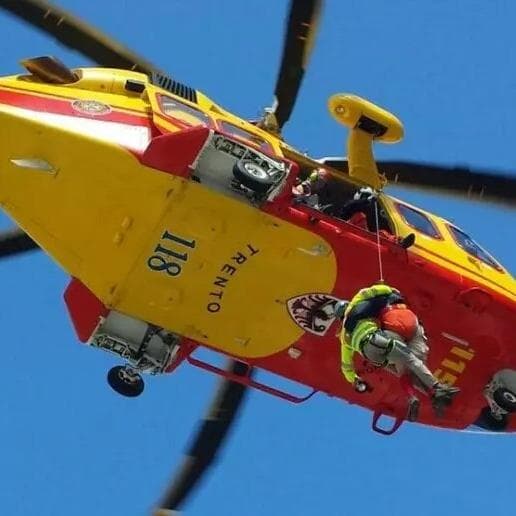 Climber precipita per dieci metri sulla Parete di San Paolo: elitrasportato a Trento