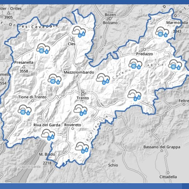 In arrivo un'ondata di maltempo con nevicate in quota