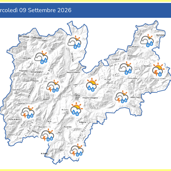 Forti temporali in arrivo in Trentino e dintorni: allerta gialla