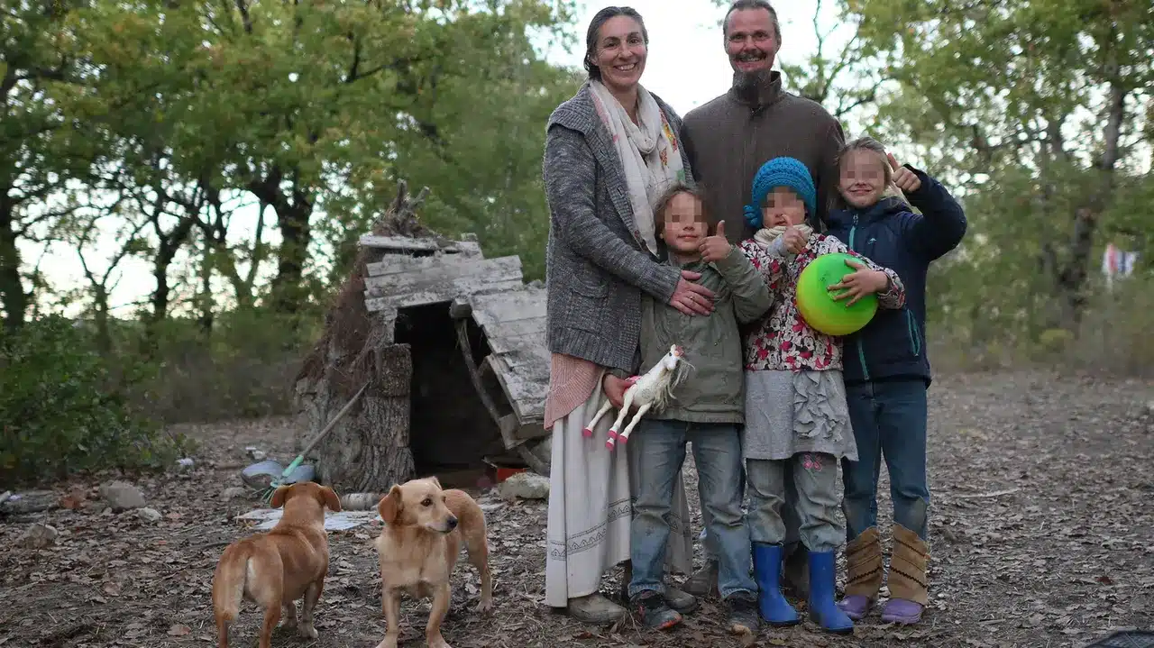 famiglia nel bosco