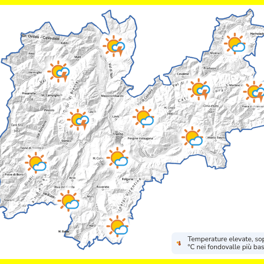 Ancora canicola, in Trentino torna l'allerta gialla